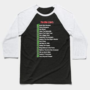 My Movie To Do List Baseball T-Shirt